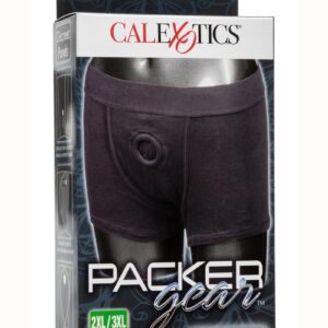 dongs or probes   Stretchy and comfortable with soft lining   Internal strap to secure your packer in place (packer not included)   Internal pockets to add a favorite stimulator (not included)   Washable