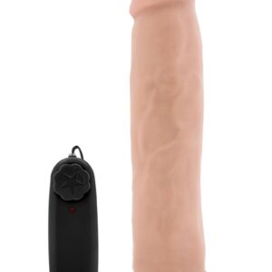 The doctor is in! The Dr. Throb 9.5 Inch Vibrating Cock with Suction Cup aims to please with its soft