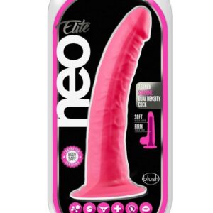 for an ultra-realistic feel. The Neo Elite 7.5 Inch delivers a tapered head for easy ion. Its above-average length makes using this toy`s strong suction cup easier than ever! The wide base is also harness compatible and safe for anal play. Neo Elite`s 100% platinum cured silicone is body safe and offers a delicious satin smooth finish.