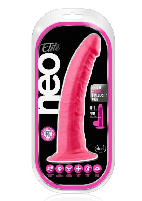 for an ultra-realistic feel. The Neo Elite 7.5 Inch delivers a tapered head for easy ion. Its above-average length makes using this toy`s strong suction cup easier than ever! The wide base is also harness compatible and safe for anal play. Neo Elite`s 100% platinum cured silicone is body safe and offers a delicious satin smooth finish.