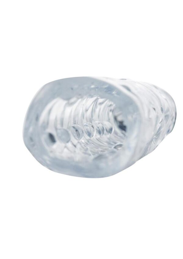 with a bold head and bulging veins all down the shaft. Just lube up and shove your dick inside to give your partner a new sensation to try out during sex! The solid 3 inch tip is followed by a hollow interior that allows for a snug and secure fit. You will love the huge nubs massaging your member on the inside. Create a custom fit by trimming the bottom of the sleeve to the perfect size! This material is compatible with silicone and water-based lubricants. Use warm water and mild soap or a toy cleaner to clean after use.Measurements: 8.5 inches in total length