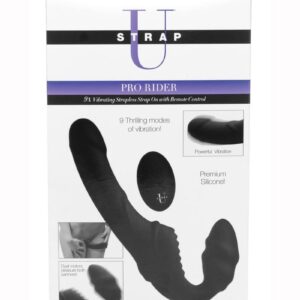 send vibration into the slender shaft and the textured bulb of this double-sided dildo. This rechargeable pleasure tool features dual motors to provide you with 3 speeds and 6 patterns of powerful internal thrumming for both partners. The single control button on the Pro Rider is easy-to-use and accessible during penetration