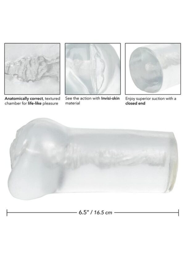 anatomically correct chamber for explosive stimulation. Use this close-ended sleeve with ample lubrication for powerful suction worthy of your naughtiest fantasies. Invisi-Skin Thermoplastic Elastomer is a super-soft