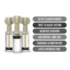 the more suction and sensitivity you create. Lube the opening of the cylinder for increased suction and comfort. Use one