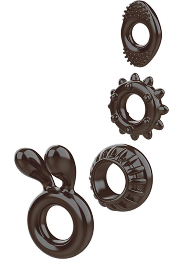Cock rings slide to the base of the penis to create stronger