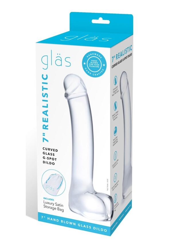 rock-hard sexual experience. This realistically shaped glass G-spot dildo offers 7 in length that`s topped with deliciously ribbed tip. The shaft is expertly crafted with a smooth curve that`s angled to stimulate the G-spot.