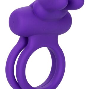 Stretchy and comfortable vibrating couple`s enhancer with dual support and tantalizing ears   7 functions of vibration