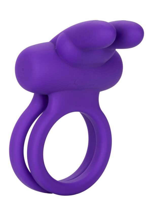 Stretchy and comfortable vibrating couple`s enhancer with dual support and tantalizing ears   7 functions of vibration