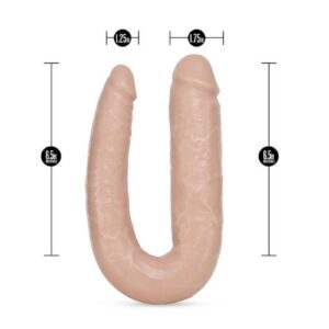 making it ideal for double penetration or for comfortable use between partners. Or try its extra-long length as a handle during solo play. The Dr. Skin Dr. Double features 2 different-sized ends: thick on one size