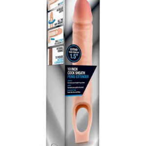 but bigger. The internal ribbing creates suction that holds the sheath securely on and delivers extra sensation to the wearer. Just  your penis into the Performance 10 Sheath and then slide your testicles through the ball strap. This long