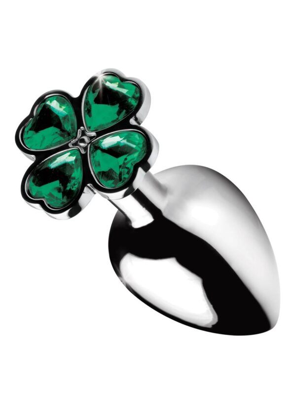 Make that booty get lucky with this hefty metal anal plug with a clover jewel design at the base! Pop this lucky charm in your pot-o-gold to appreciate the comfortable weight inside your body