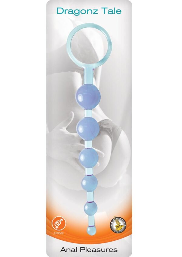 Dragonz Tale Anal Pleasures Silicone Anal Beads - Blue - Image 2