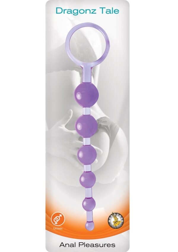 Dragonz Tale Anal Pleasures Silicone Anal Beads - Purple - Image 2