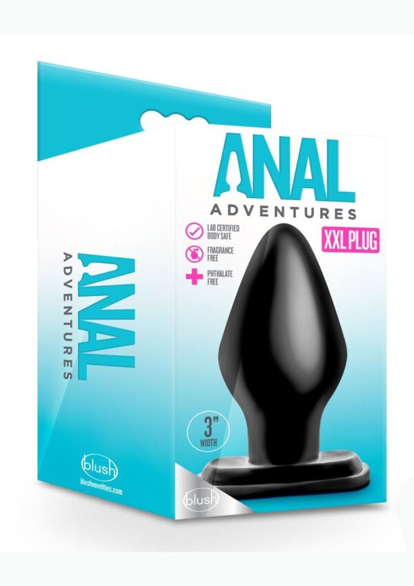 Anal Adventures XXL Butt Plug - Black - Image 2