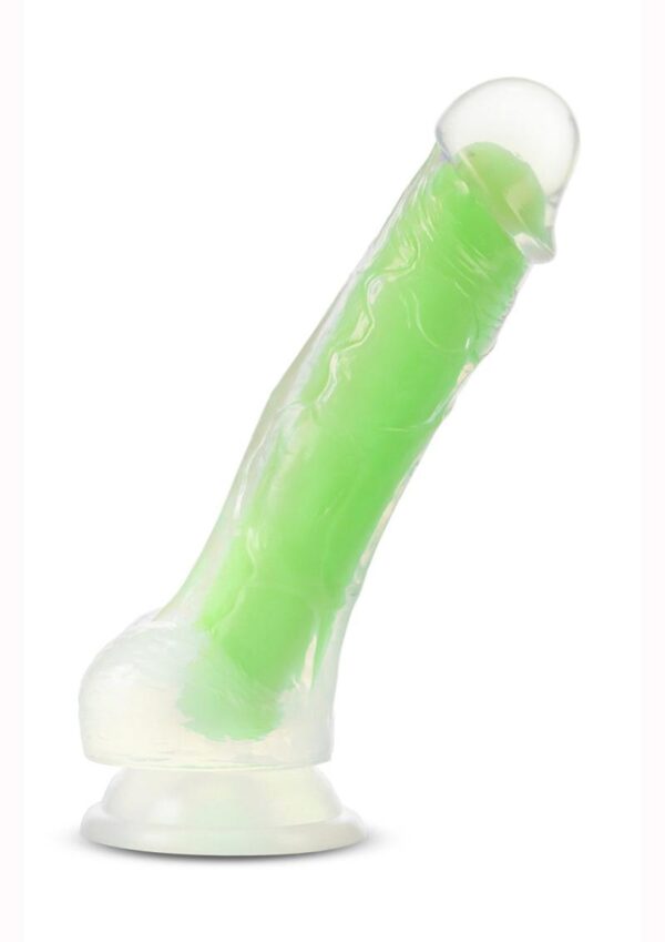 Glow In The Dark Platinum cured silicone Dual density design with soft outer layer and firm inner core Soft realistic feel Harness compatible Suction cup base Phthalate free Fragrance free