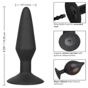 the probe will hold its size even when the hose is removed and the quick air release button allows for gentle deflation and removal.    To enjoy the exhilarating world of anal pleasure to the fullest