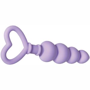 Unlock the key to backdoor pleasure with these heart-shaped silicone beads that graduate in size so that you can find the girth that works for you!The flexible shaft moves with your body and heart shaped handle cradles your fingers as you ease the beads in with plenty of lubricant.Enjoy all the sensations that this extraordinary erogenous zone has to offer with heart-shaped anal beads that titillate and satisfy.Clean with Evolved Toy Cleaner and a hot water rinse.  Heart-shaped beaded anal plug Four graduated heart shaped beads Perfect for anal exploration and pleasure Heart shaped handle cradles fingers Flexible shaft moves with your body Made from creamy smooth silicone Heart shaped handle/stopper Phthalate and latex free Waterproof   Dimensions: Width:  2.26  in. Height:  6.15 in. Depth:  1.16  in.