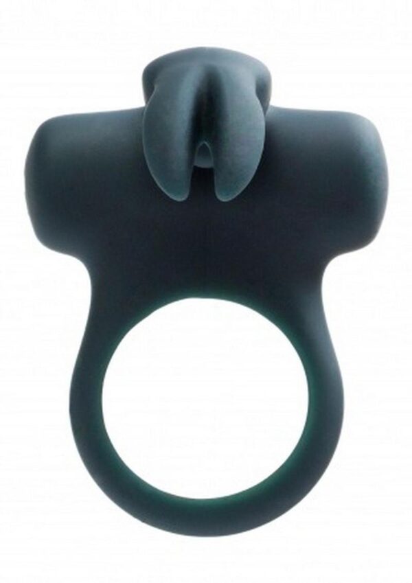 VeDO Frisky Bunny Rechargeable Silicone Vibrating Cock Ring - Black - Image 4