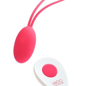 PEACH rechargeable egg delivers discreet and deeply gratifying sensations. This remote controlled egg allows you to change any of the 10 vibration modes with a touch of a button. Designed to provide you with pleasurable vibrations while building and toning pelvic muscles.  PRODUCT FEATURES  Powerful motor Remote control 10 vibration modes One button easy control Extremely quiet Velvety smooth silicone Splash proof  suitable for shower Rechargeable (USB cable included) Running time:  1 hour   Dimensions: Height:  5.90 in. Max Diameter:  1.37 in.