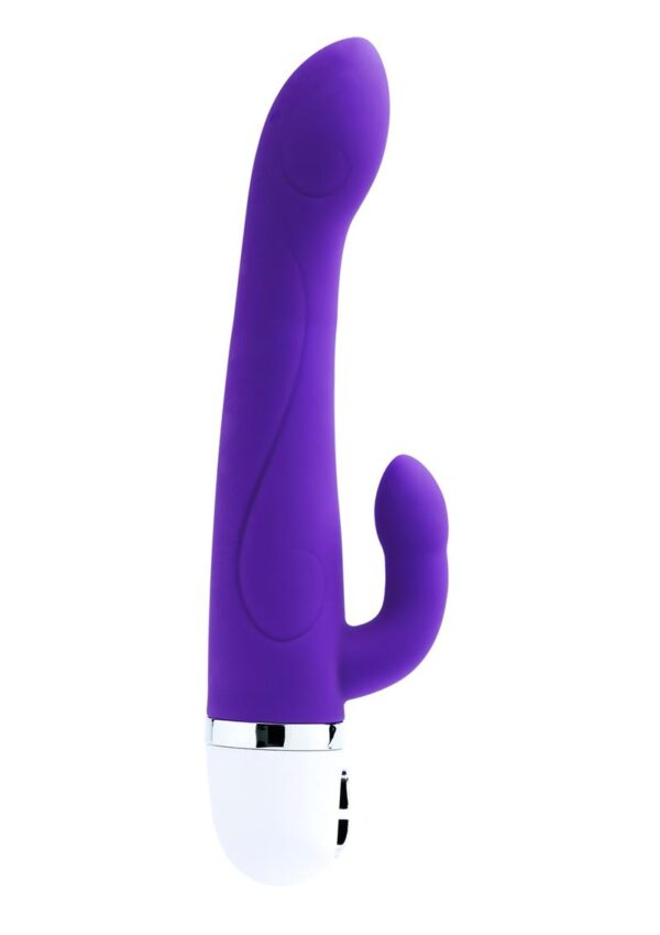 Wink VIBE tickles and targets your hot spots. Designed to stimulate your G-spot with a gently curved head while you electrify your clitoris with a flexible rabbit tickler. This dual motored vibe is perfectly paired for deeply satisfying pleasures.  PRODUCT FEATURES  Two powerful motors 12+3 vibration modes One button easy control Extremely quiet velvety smooth silicone Designed for G-spot and clitoral pleasures Waterproof 2 x AAA (not included) Running time:  2 hours   Dimensions: Length:  8.46 in. Max Diameter:  1.37 in.