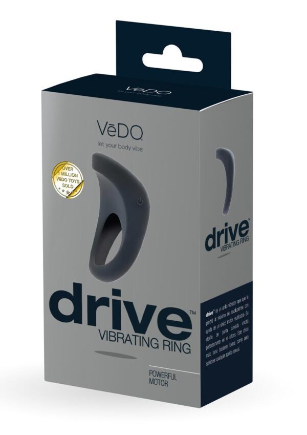 VeDO Drive Vibrating Silicone Cock Ring - Just Black - Image 2