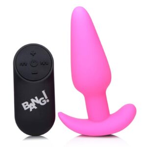 Add a touch of velvet to fill your backdoor with this remote-controlled silicone butt plug! The classic tapered design makes it easy to  this butt plug for a satisfying filling without an uncomfortable entry. This traditionally shaped plug features a powerful motor to vibe and buzz your hole! Excellent for beginners and experts alike
