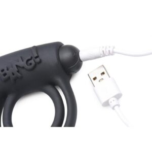 to increase erection hardness and duration while providing a satisfying hug. This powerful silicone ring also features an intense bullet vibe strategically placed to stimulate your lovers clitoris with every thrust!Choose from 4 speeds and 7 patterns of vibration to buzz your shaft and balls