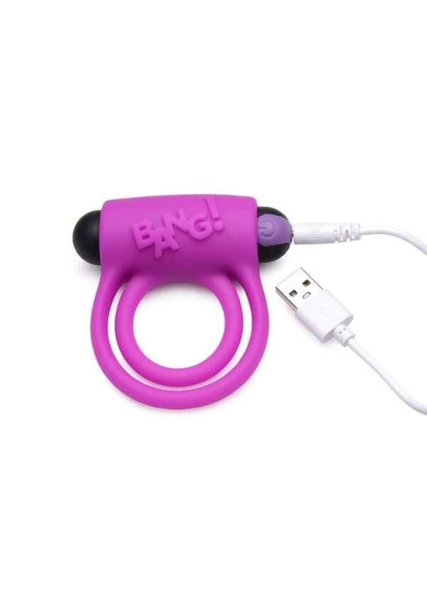 to increase erection hardness and duration while providing a satisfying hug. This powerful silicone ring also features an intense bullet vibe strategically placed to stimulate your lovers clitoris with every thrust!Choose from 4 speeds and 7 patterns of vibration to buzz your shaft and balls