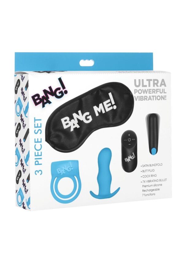 while the cock ring enhances the hardness of your package with a firm squeeze at the base of your shaft. Enhance either the butt plug or cock ring with the included bullet vibe and give you and your partner a good buzz during use! The curved butt plug features a hollow cavity to slip the bullet into - rub the curved tip against your prostate and control the vibes with the power button or the included remote controller. Alternatively