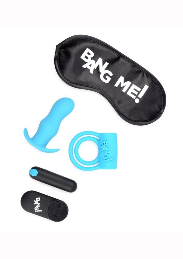 Blast your cock and your ass in tandem with this tantalizing Duo Blast Kit! The included cock ring and anal plug combo are designed for the male anatomy - the curved buttplug hits the prostate just right