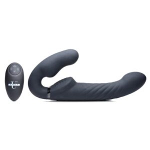 The swirly texture on this Ergo-Fit adds a new twist to your strap-on sessions! Insert the vaginal bulb and inflate for a snug hold on your new shaft - hold up this twisted dong with your kegel muscles and enjoy a gratifying fill and clitoral vibes in tandem and reward yourself with a blended orgasm as you thrust you parnter. This Swirly Ergo-Fit is velvety smooth