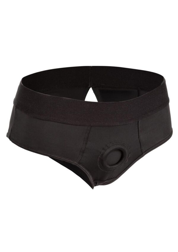The Boundless Backless Brief is an ultra-comfortable harness fashioned like a risqu&amp;#xe9; backless brief with powerful performance and comfort in mind. This bold harness has an extra-wide waistband