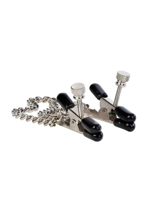 adjustable tension nipple jewelry. 2 clamps on a chain.