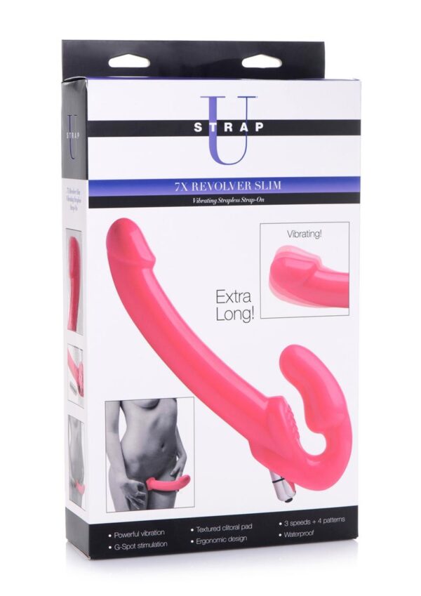 without a pesky harness to get in your way! Penetrate harness free with the Revolver Strapless Strap-On! This Strap On is long and extra thick for those who crave a long shaft with a satisfying stretch. Insert the vaginal bulb