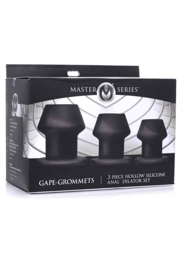 so you or your partner can enjoy peeking inside your depths! The graduated sizing and tapered tips make these silicone dilators easier to  and assist in gradually leveling up your backdoor stretch at your own pace. Each grommet is made with premium silicone - plush and velvety and the perfect blend of firmness and flexibility to keep things comfortable while providing a satisfying backdoor stretch. Start off slow to open your hole with the smallest grommet