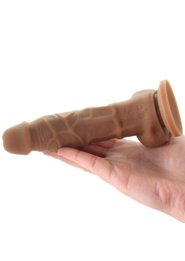 Colours Pleasures Silicone Vibrating Dildo with Balls 5in - Caramel - Image 4