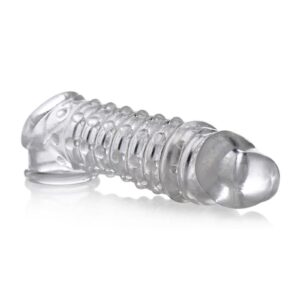 Add length and girth with this super soft enhancer sleeve! This bumpy sleeve is soft and flexible for a snug yet comfortable hug on your package. Externally textured with bumps and ridges to tantalize your lovers insides with internal texturing for your own pleasure. This enhancer sleeve is perfect for couples who want to experiment with a bigger shaft without discomfort and as soon as the mood strikes!Both the exterior and interior of this sleeve are textured for intense stimulation! The outside of this sleeve features soft and dynamic nubs to enhance your thrusts into your partner
