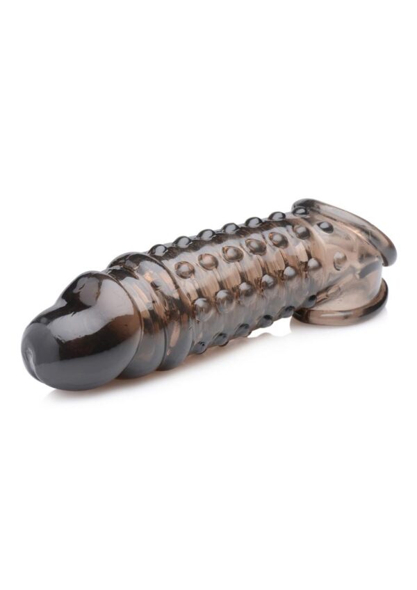 Add length and girth with this super soft enhancer sleeve! This bumpy sleeve is soft and flexible for a snug yet comfortable hug on your package. Externally textured with bumps and ridges to tantalize your lovers insides with internal texturing for your own pleasure. This enhancer sleeve is perfect for couples who want to experiment with a bigger shaft without discomfort and as soon as the mood strikes!Both the exterior and interior of this sleeve are textured for intense stimulation! The outside of this sleeve features soft and dynamic nubs to enhance your thrusts into your partner