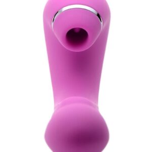 and suck your clit in unison or independently! Indulge in a variety of patterns and combinations to explore your sexuality and find what works for your unique playstyle.This vibe features three intense stimulation options: a G-spot tapping nub