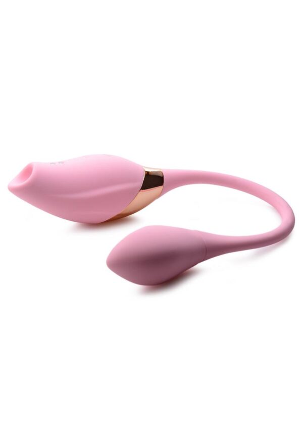 Combine intense G-spot and clitoral stimulation for mind-blowing orgasmic thrills! The Tandem Plus integrates intense vibrations and clit sucking power to please your sweet spots and gift you with a powerful blended O. This unique toy is equipped with powerful dual motors for powerful buzzing and sucking on demand!Treat yourself to 3 speeds and 5 patterns of vibration to accompany 5 levels of clitoral suction! The intense vibrating egg and clit sucker are joined by a plush and flexible connection cord