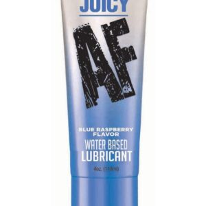 blue raspberry flavored. Make sex even better with a little glide! And a little flavor.JUICY AF will make your intimate encounters more luscious. This water-based lubricant effortlessly enhances the pleasures of intimacy.