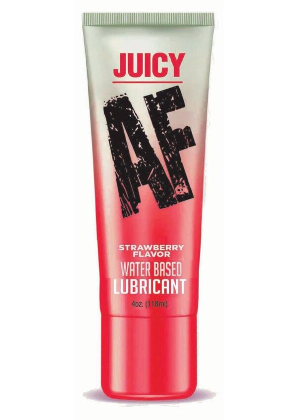 strawberry flavored. Make sex even better with a little glide! And a little flavor.JUICY AF will make your intimate encounters more luscious. This water-based lubricant effortlessly enhances the pleasures of intimacy.