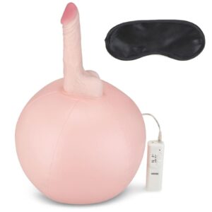 Have a ball on the Inflatable Sex Ball With Vibrating Realistic Dildo from Lux Fetish. Featuring an erect