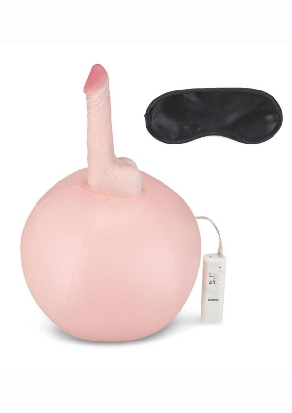 Have a ball on the Inflatable Sex Ball With Vibrating Realistic Dildo from Lux Fetish. Featuring an erect