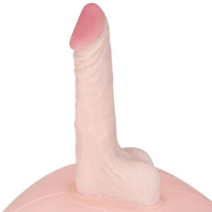 this uniquely shaped pleasure device invites you to hop on up! Control the vibrations with ease using the handheld wired remote control. A simple turn of a dial will rev up the vibrations to the speed that you most crave. The inflatable sex ball is perfect for straddling and it provides a comfortable cushion for you to bounce up and down on as the lifelike dildo pounds into you