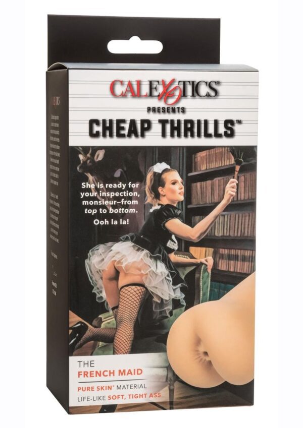 tight and stretchy. Textured chamber for added sensations. Closed end for superior suction. Maintenance free. **CHEAP THRILLS is a trademark of New Frontier Media