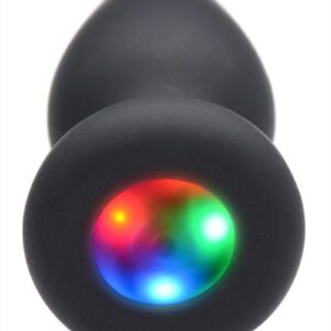 the LED light pops out of the base to make washing the silicone with warm water and soap simple. Use only with water-based or oil-based lubricants.Measurements: Overall length: 4 inches