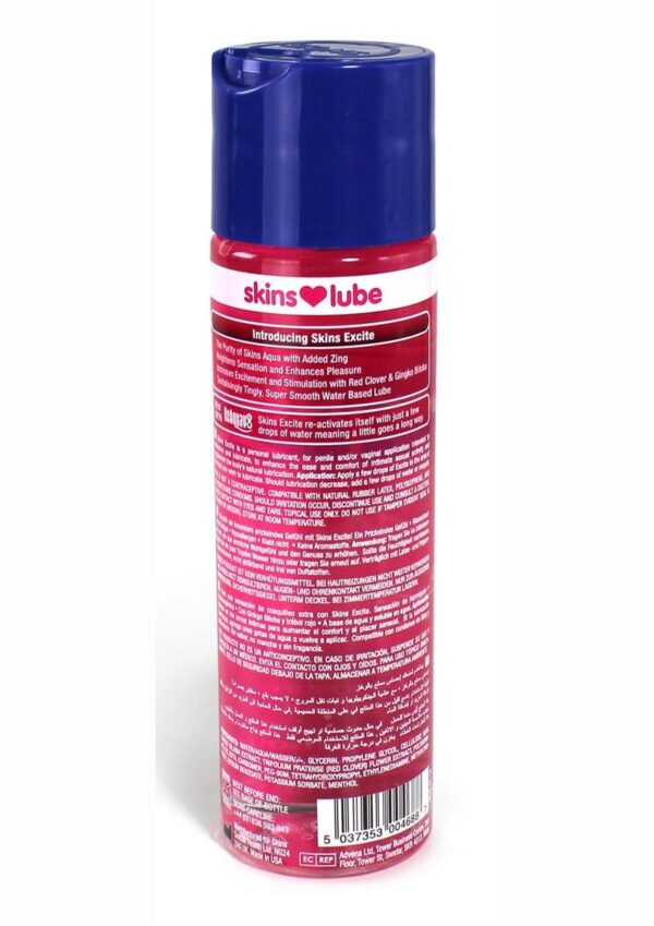 Skins Excite Tingling Water Based Lubricant 4.4oz Skins Excite