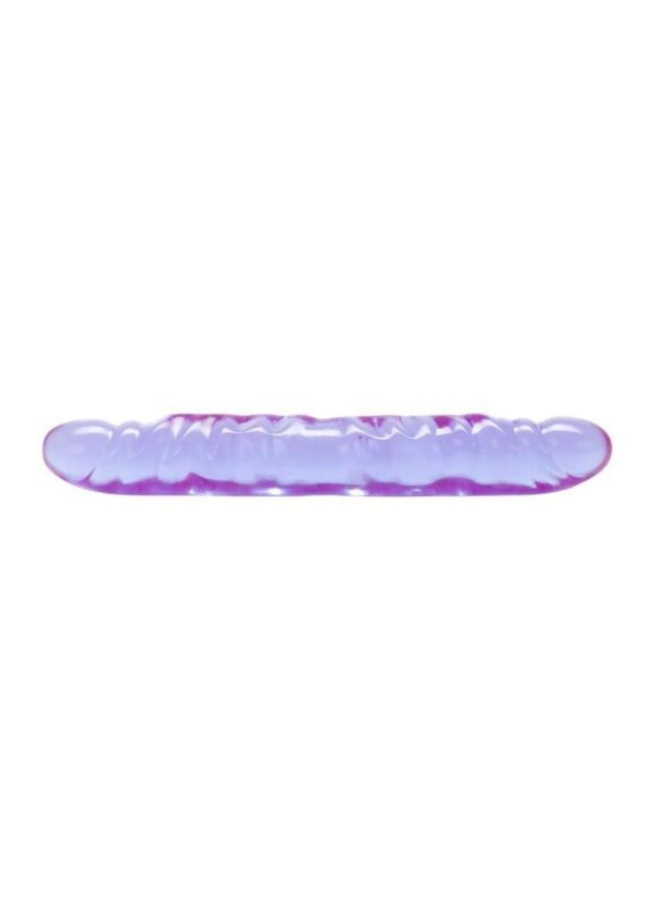 Reflective Gel Veined Double Dildo 12in - Purple - Image 3