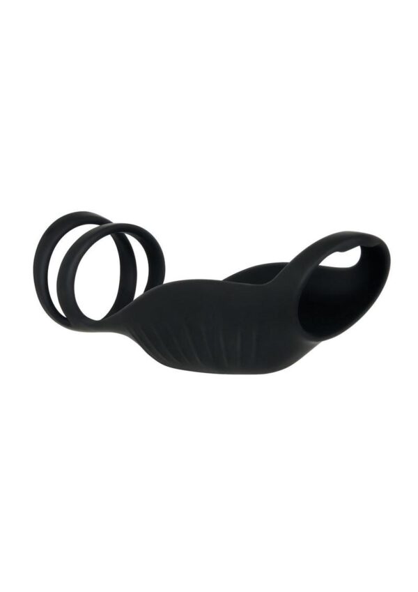 as this toy is completely submersible. Itandrsquo;s also USB rechargeable and easy to clean.  Triple ring vibrating cock sheath 3 rings hold penis andamp; balls securely in place 2 rings cradle balls